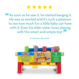 Melissa & Doug Deluxe Pounding Bench Wooden Toy With Mallet - STEAM Toddler Toy Melissa & Doug