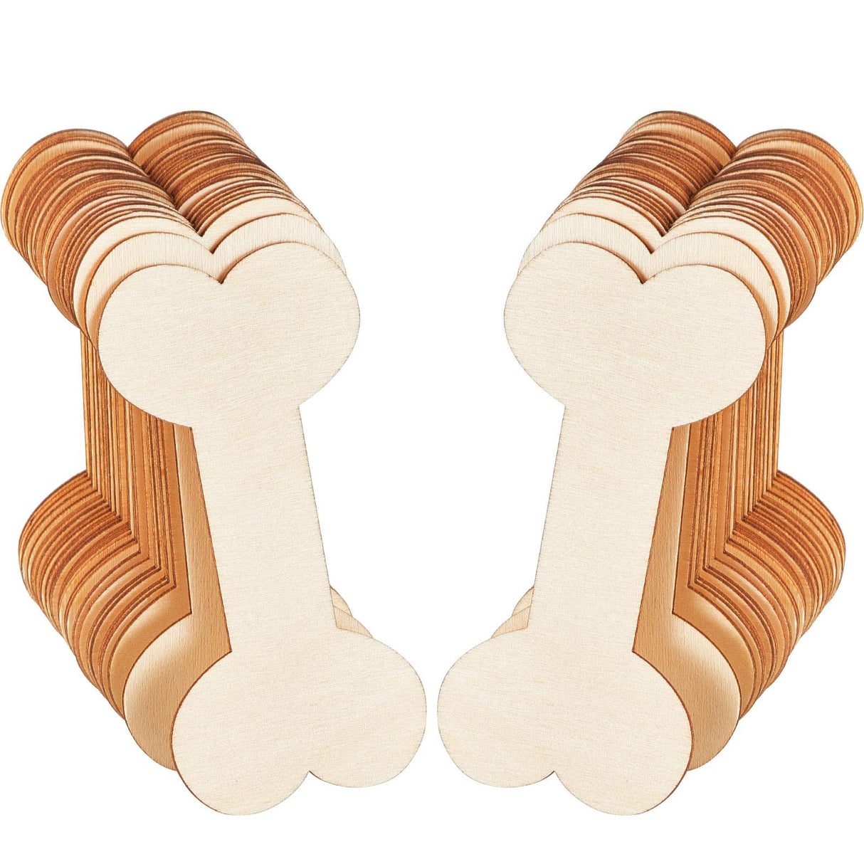 40 Pieces 4.3 x 2.2 Inches Wood Dog Bone Cutouts Unfinished Wood Dog Bone Plain Bone Shaped Wood for Crafts Wooden DIY Projects Home Decoration Jetec