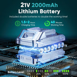 Mini Chainsaw, 6-Inch Chain saw with 2 Pack 2000mAh Batteries, Portable Handheld Chainsaw, Mini Chainsaw Cordless for Wood Cutting Tree Trimming DIY HOPTO