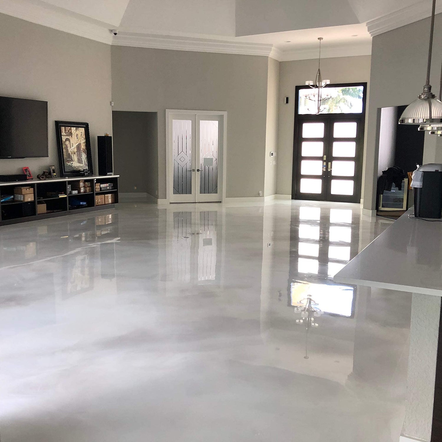 Clear Epoxy Resin Coating for Floors & Counter Tops, 100% Solids, Self Leveling - 3 Gallon Kit & 18in Roller Master Protective Coatings