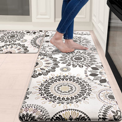 Sofort Kitchen Mat, Cushioned Anti Fatigue Kitchen Rug Set, 2 Pieces Non Slip Waterproof Kitchen Mats for Floor, Comfort Heavy Duty Standing Mat for