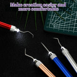 Leriton 4 Pcs LED Weeding Tools for Vinyl with Light Vinyl Weeding Tool with Pin and Hook Lighted Pin Pen Weeding Tool for Removing Iron on Tiny Leriton