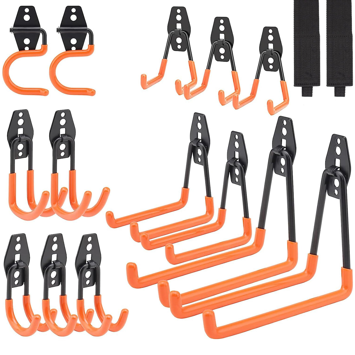 Dorisy Upgraded 16 Packs Garage Hooks Utility Double Heavy Duty with Mop Broom Holders, Wall Mount Hooks, Garage Storage Organization and Tool Dorisy