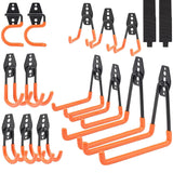 Dorisy Upgraded 16 Packs Garage Hooks Utility Double Heavy Duty with Mop Broom Holders, Wall Mount Hooks, Garage Storage Organization and Tool Dorisy