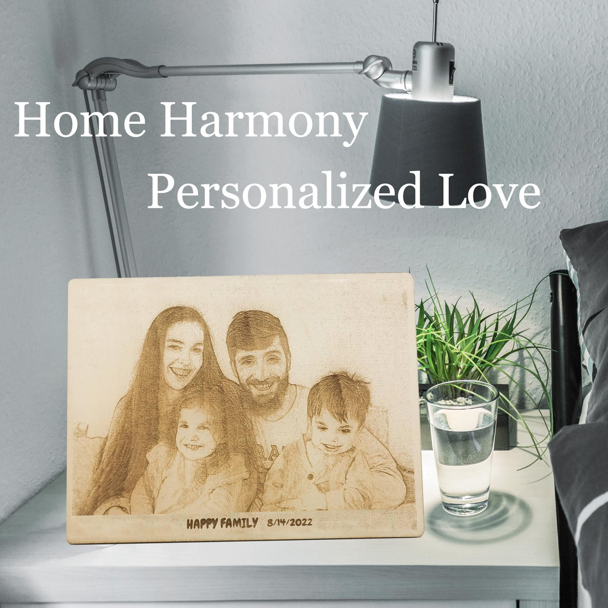 Personalized Engraved Wooden Photo, Custom Photo Engraved for Living Room, Bedroom, Kitchen, Perfect Decoration Gifts for Birthday,Wedding, matili
