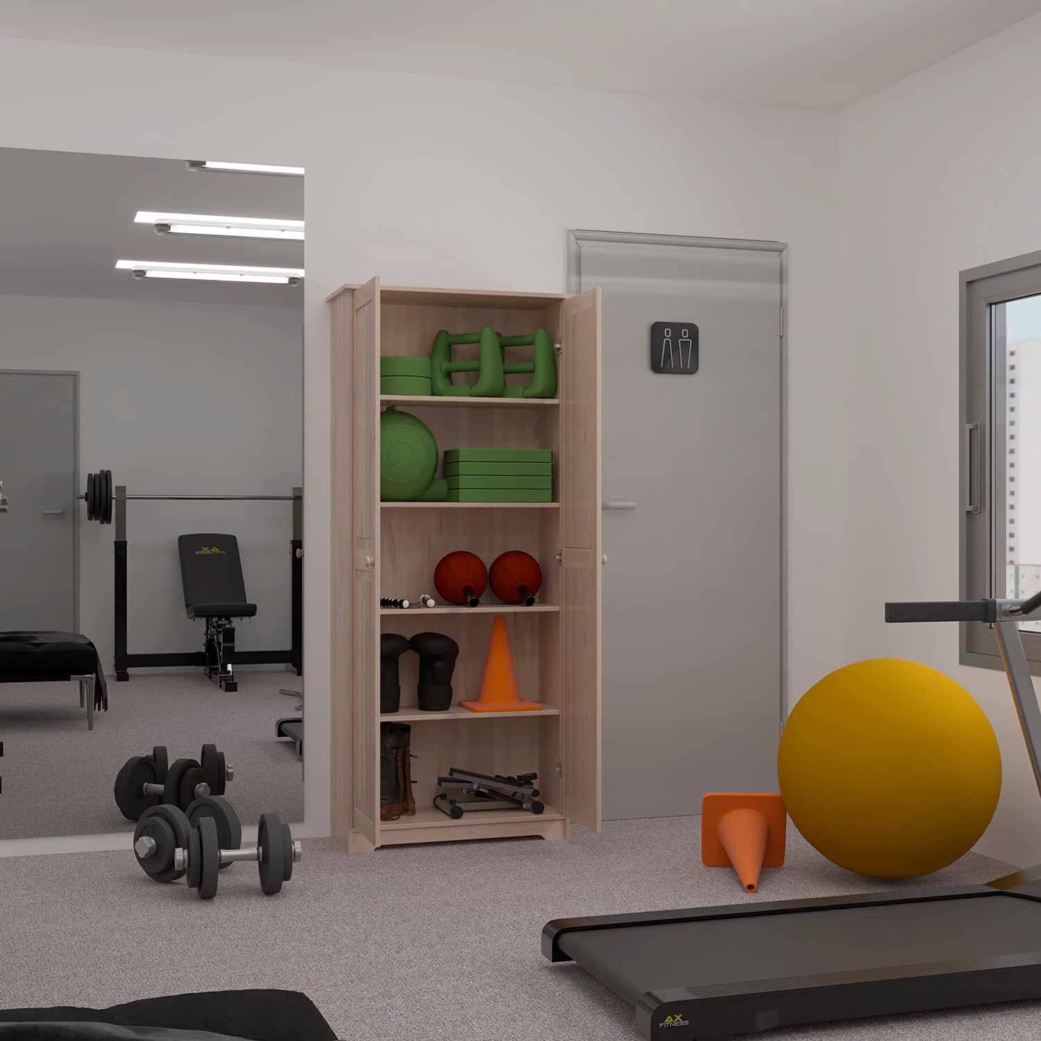 Solid Wood Unfinished Tall Pantry Cabinet with Adjustable Shelves and 2 Doors From the Tree Furniture