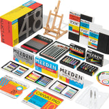 MEEDEN Acrylic Painting Kit, 72-Piece Acrylic Paint Set with Tabletop Wooden Easel, 48 Acylic Paints, 10 Painting Brush Set, Canvas Painting Kit, Art MEEDEN