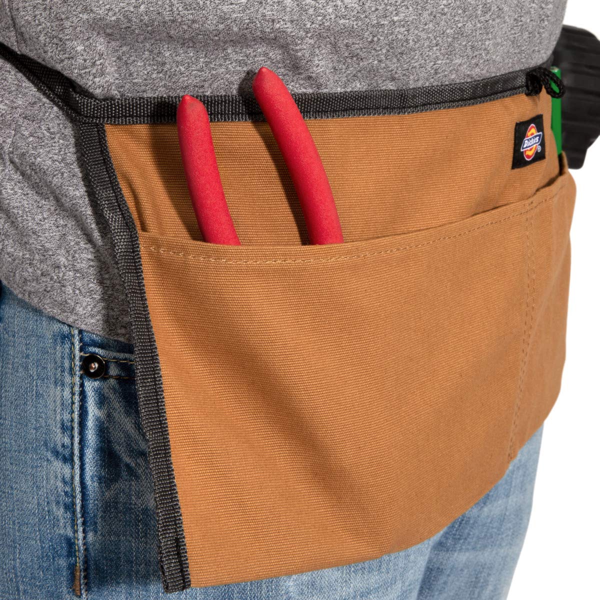Dickies 2-Pocket Canvas Work Waist Apron, Suitable for Woodworkers, Artists, and other Craftspeople, Tan/Grey Dickies