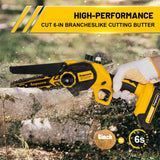 Angseen Mini Chainsaw Cordless 6Inch, Chain Saw Electric Chainsaw Battery Powered with Auto Chain Regulator & Auto Oiler, 800W Super Battery Chainsaw Angseen