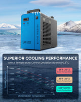 OMTech 6L Dual Industrial Water Chiller 0.9hp 3.2gpm 2 Inlets & Outlets Powerful Water Cooling System CW-5202 Water Cooler to Chill Two 60W 70W 80W OMTech