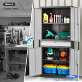 LISSIMO Metal Garage Storage Cabinet with Drawer, 71" Garage Storage Cabinet with Adjustable Shelves and 4 Doors, Lockable Lateral File Cabinet for LISSIMO