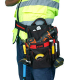 KUNN Carpenter Pouch Durable 10-Pocket Tool Belt with Hammer Loop,Tape Clip,Nail Tool Bag,Heavy Duty Quick Release Metal Buckle Tool Belts for KUNN