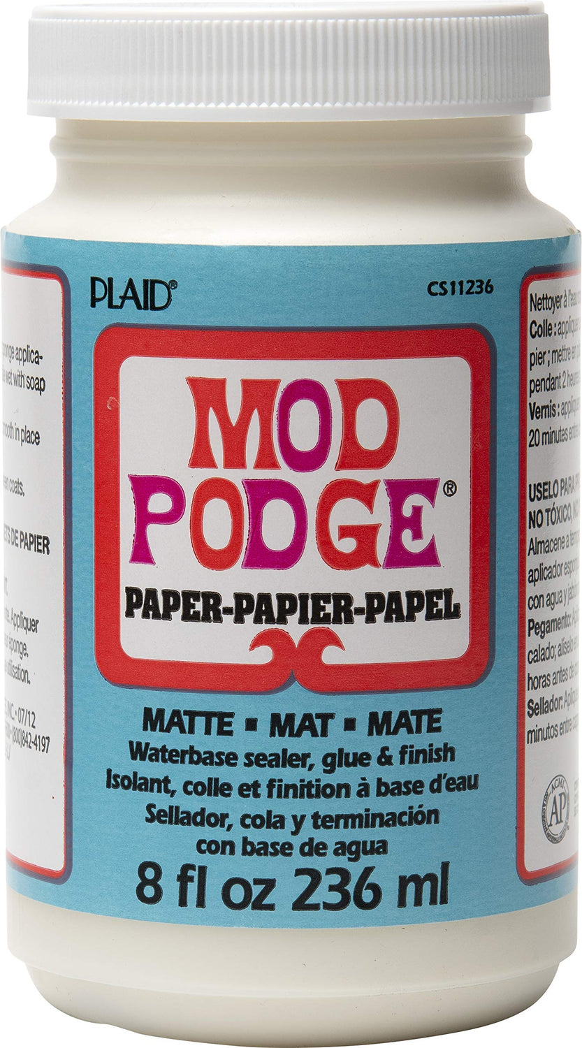 Mod Podge Waterbase Sealer, Glue and Finish for Paper (8-Ounce), CS11236 Matte Finish Mod Podge
