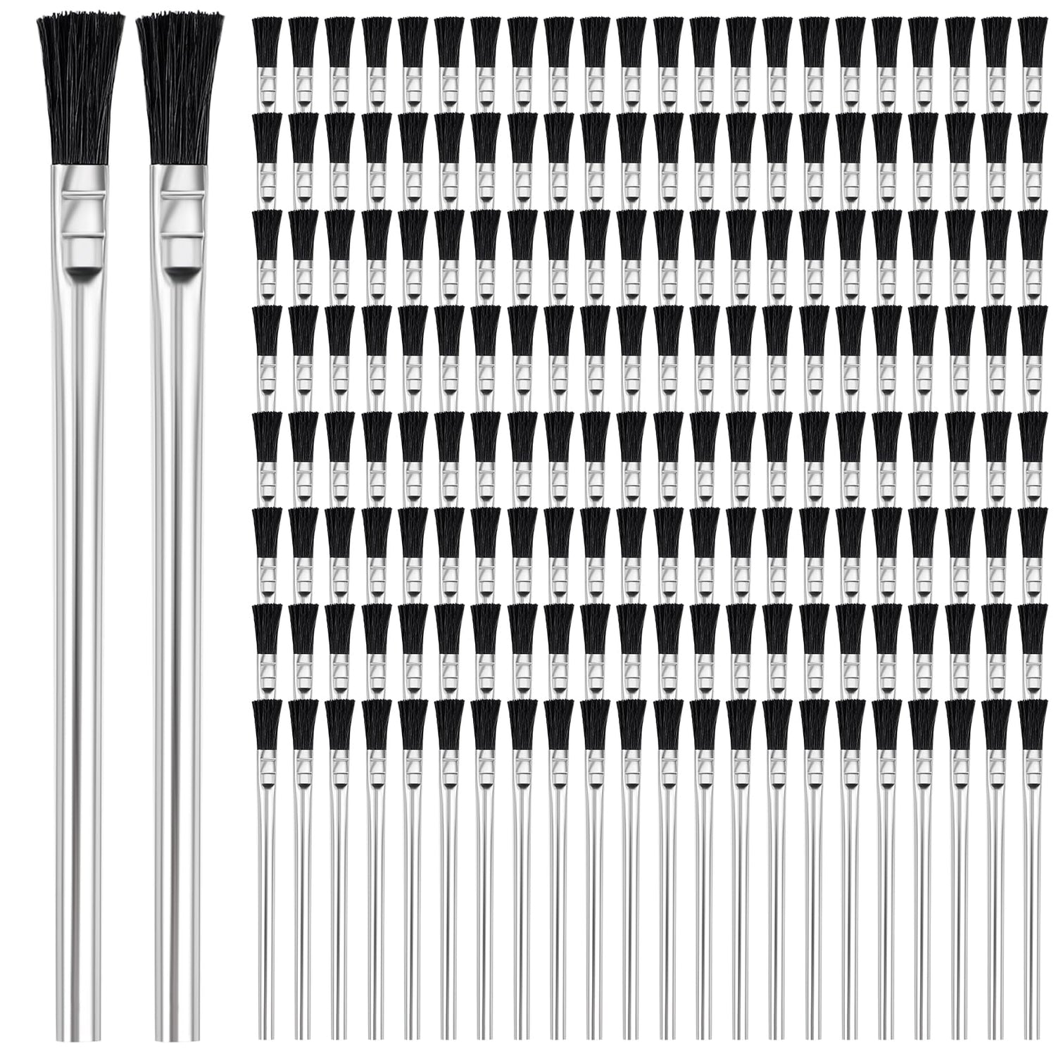 Lallisa 300 Pcs Acid Brush Bulk 3/8 Inch Wide Horsehair Acid Flux Brushes Epoxy Wood Glue Brush Tin Handle Disposable Glue Brushes for Soldering Lallisa