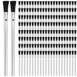 Lallisa 300 Pcs Acid Brush Bulk 3/8 Inch Wide Horsehair Acid Flux Brushes Epoxy Wood Glue Brush Tin Handle Disposable Glue Brushes for Soldering Lallisa