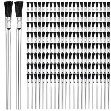 Lallisa 300 Pcs Acid Brush Bulk 3/8 Inch Wide Horsehair Acid Flux Brushes Epoxy Wood Glue Brush Tin Handle Disposable Glue Brushes for Soldering Lallisa