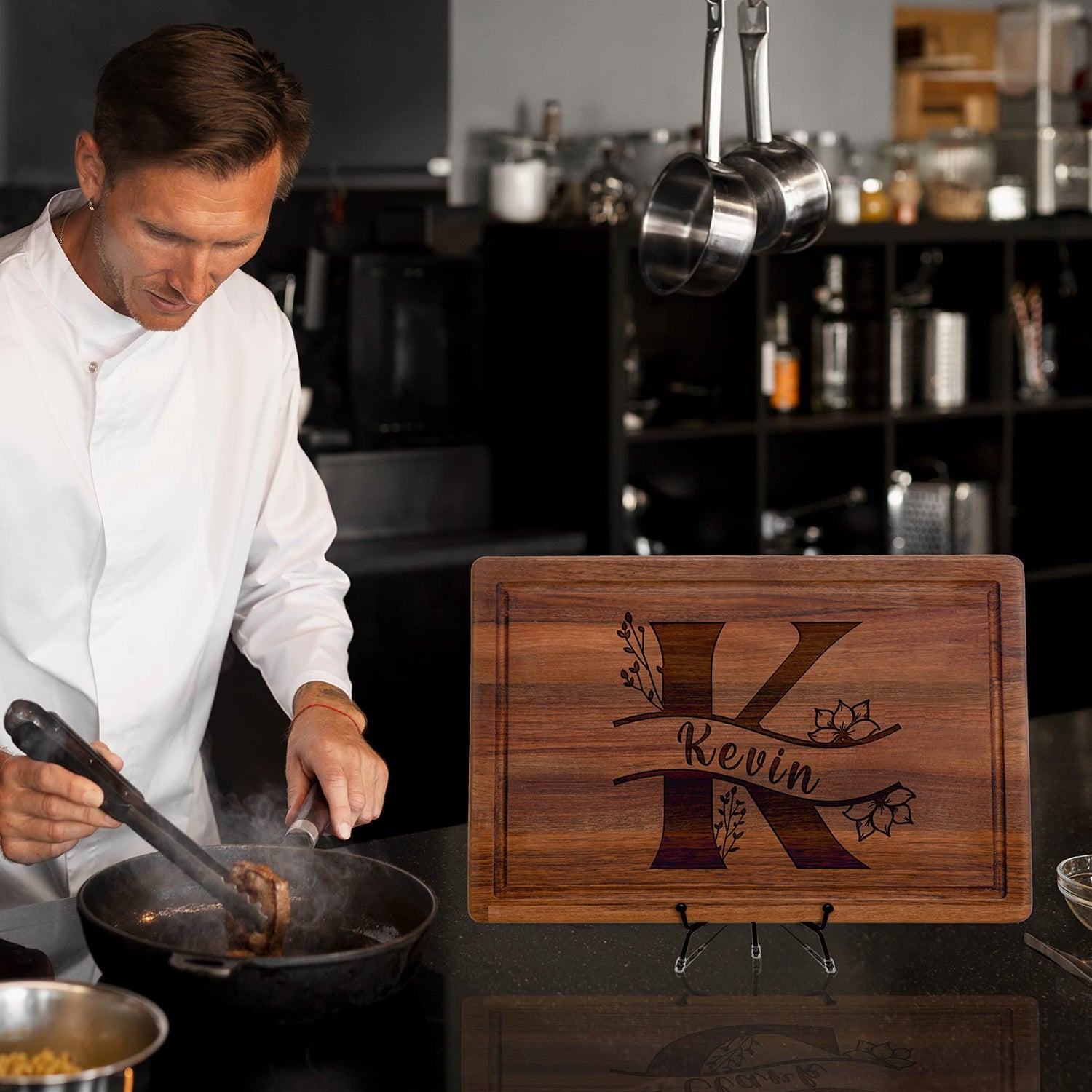 Custom Monogrammed Gifts for Christmas, Personalized Cutting Board, Charcuterie Board, Letter A-Z Engraved, Special Gift for Women, Men, Her, Him, Kenzal Customized