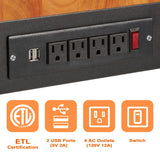 Haddockway Adjustable Workbench for Garage,48"x 24" Rubber Wood Top Work Bench with Power Outlets, Max 2000 Lbs Load Capacity Heavy Duty Workstation Haddockway