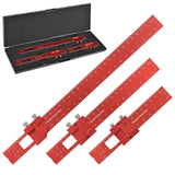 Woodworking Ruler Precision Pocket Rule - BOXmime 12, 8, 6 Inch Metal Slide Stop Marking Ruler Metric Inch Measuring Wood Working Scribing Rulers - BOXmime