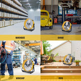 Tornado - 24 Inch High Velocity Heavy Duty Tilt Metal Drum Fan Yellow Commercial, Industrial Use 3 Speed 8540 CFM Tornado