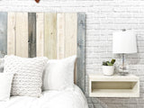 Farmhouse Mix Solid Wood Queen Headboard - Handcrafted Floating Wall Mount, Adjustable Height Barn Walls