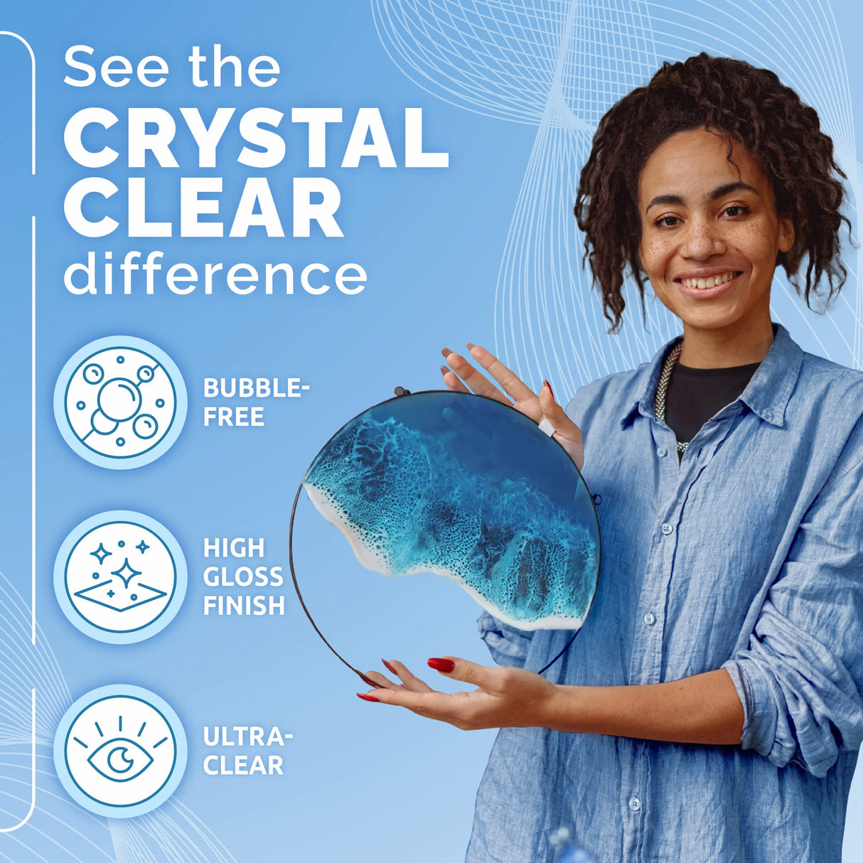 Craft Resin 34Oz Epoxy Resin Kit - Crystal Clear Epoxy Resin Kit & Hardener for DIY Art, Mold Casting, Wood, Jewelry Making, Coasters, Table Top, Craft Resin