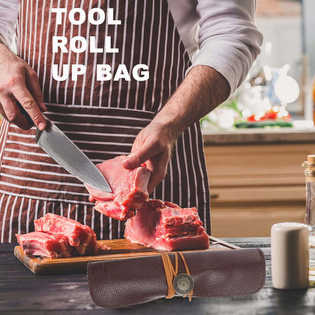 Amosfun Wood Carving Knife Tools Leather Whittling strop Blades Set- 1pc Knives Roll Up Bag Portable Lightweight Storage Bag Organizer Case for Amosfun