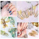 GORGECRAFT Gold Foil Flakes Metallic Foil Flakes Metal Gold Leaf with Tweezers for Nail Art, Painting, Crafts, Resin Jewelry Making, Purple GORGECRAFT