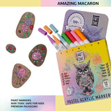 Art Owl 12 Basic Paint Pens Extra Fine Tip and 12 Acrylic Pastel Paint Markers Extra Fine Tip, Bundle for Rock Painting, Stone, Ceramic, Glass, Wood Art Owl