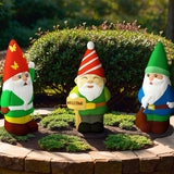 Barydat 4 Pcs Xmas Gnomes Ceramic Painting Kit for Kids Adults 5'' Gnome Statues with Paint Pod Strips, 2 Brushes Unpainted Blank Ceramics to Paint Barydat