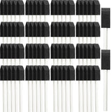 200 Pack Foam Brush Bulk Foam Paint Brushes Sponge Black Foam Brushes for Painting 1 Inch with Handle Wood Grip Foam Art Paintbrushes for Paint Leinuosen