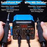 WEP 939D-II 2-IN-1 Wood Burning Kit 86-IN-1 with 51 Solid Points and 20 Wire Nibs Wood Burner with 2 Letter Number Stencils, 2 Unfinished Wood, 1 Pen WEP