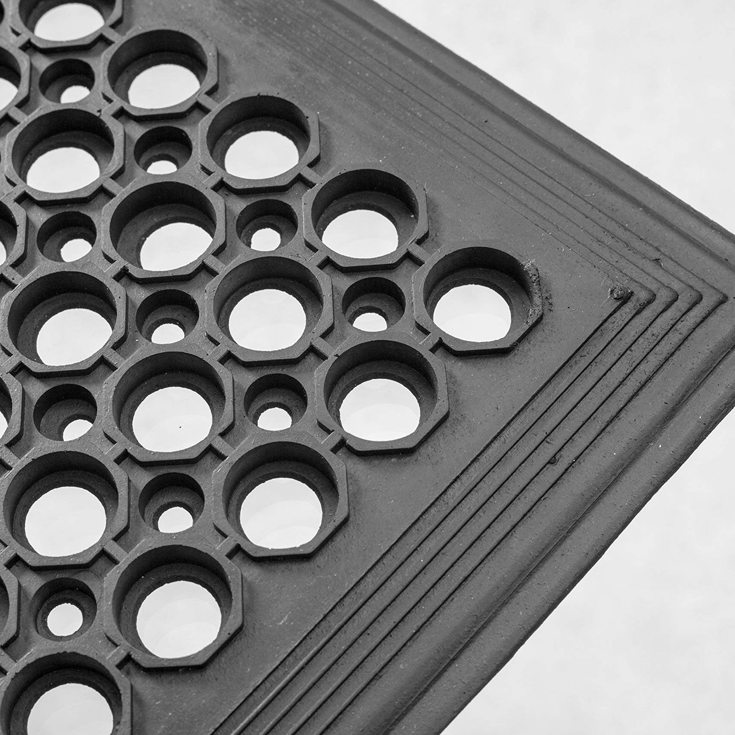 IRONGATE Rubber Doormat - 2 Pack Non Slip Anti Fatigue Indoor Outdoor Floor Mat - Heavy Duty Commercial Grade Entryway Drainage Mat - Ramp Tile Pool IRONGATE