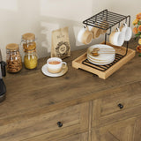 HOSTACK 55" Buffet Sideboard Cabinet with Storage, Modern Farmhouse Coffee Bar Cabinet with Drawers and Shelves, Barn Doors Storage Cabinet for HOSTACK