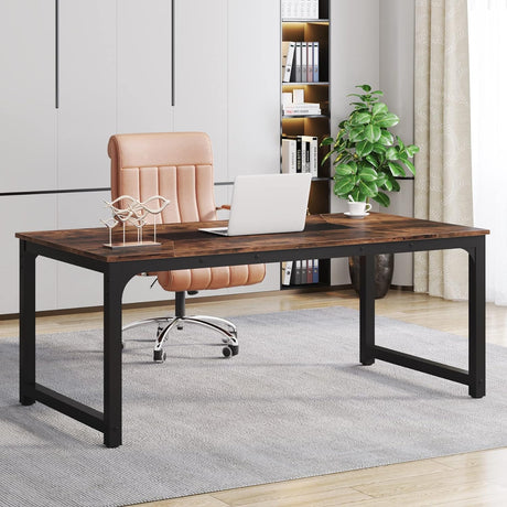 Tribesigns Modern Computer Desk, 70.8 x 35.4 inch Large Executive Office Desk Computer Table Study Writing Desk Workstation for Home Tribesigns