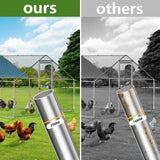 LOVMOR Large Chicken Coop Metal Chicken Run for 10 Chickens,Walk-in Poultry Cage for Yard with Waterproof and Anti-UV Cover Lockable Door LOVMOR