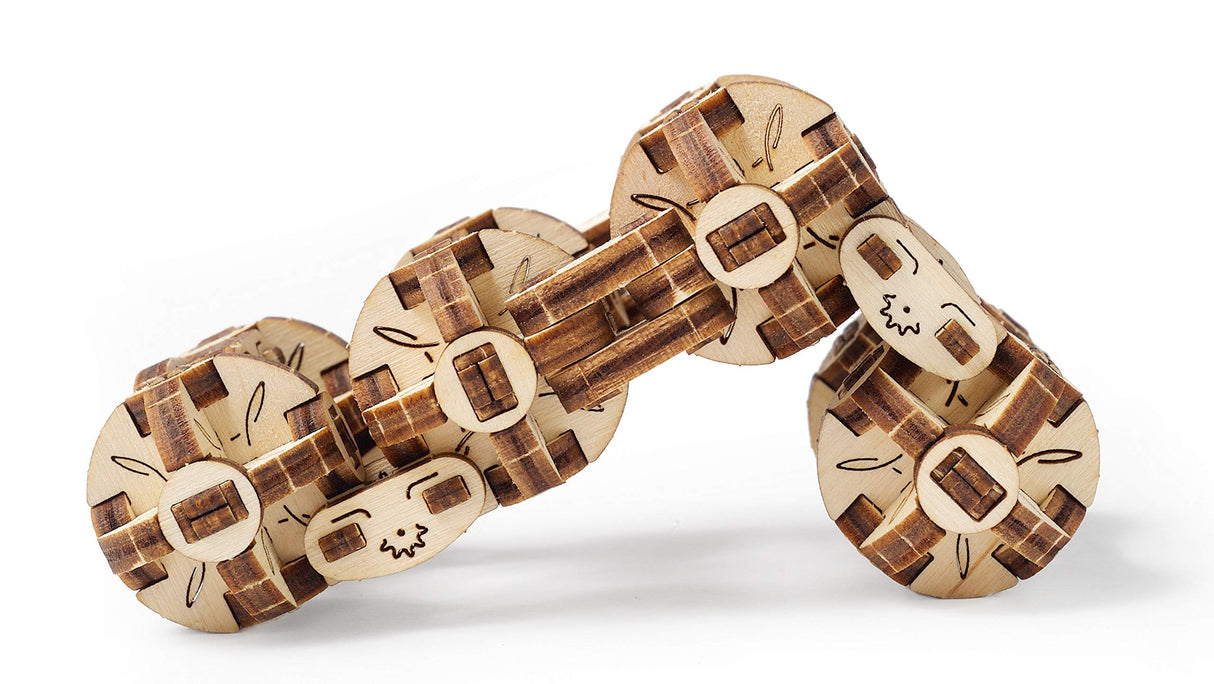UGEARS Flexi-Cubus Brainteaser, 3D Mechanical Model, Wooden Puzzle - Ideal Gift for Adults and Teens UGEARS