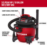 CRAFTSMAN CMXEVBE17584 6 Gallon 3.5 Peak HP Wet/Dry Vac, Portable Shop Vacuum with Attachments Craftsman