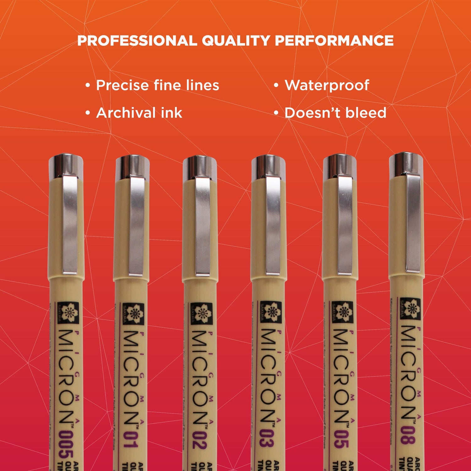 SAKURA Pigma Micron Fineliner Pens - Archival Black Ink Pens - Pens for Writing, Drawing, or Journaling - Assorted Point Sizes - 6 Pack SAKURA