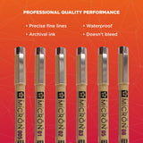 SAKURA Pigma Micron Fineliner Pens - Archival Black Ink Pens - Pens for Writing, Drawing, or Journaling - Assorted Point Sizes - 6 Pack SAKURA
