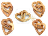 Customized Gifts, Olive Wood Hearts, Personalized Valentines Day Gift, Together Forever, Unique and Cute for Engagement, Wedding, Anniversary, Dacaret Factory