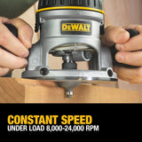 DEWALT Router, Fixed and Plunge Base Kit, Soft Start, 12-Amp, 24,000 RPM, Variable Speed Trigger, Corded (DW618PKB) DEWALT