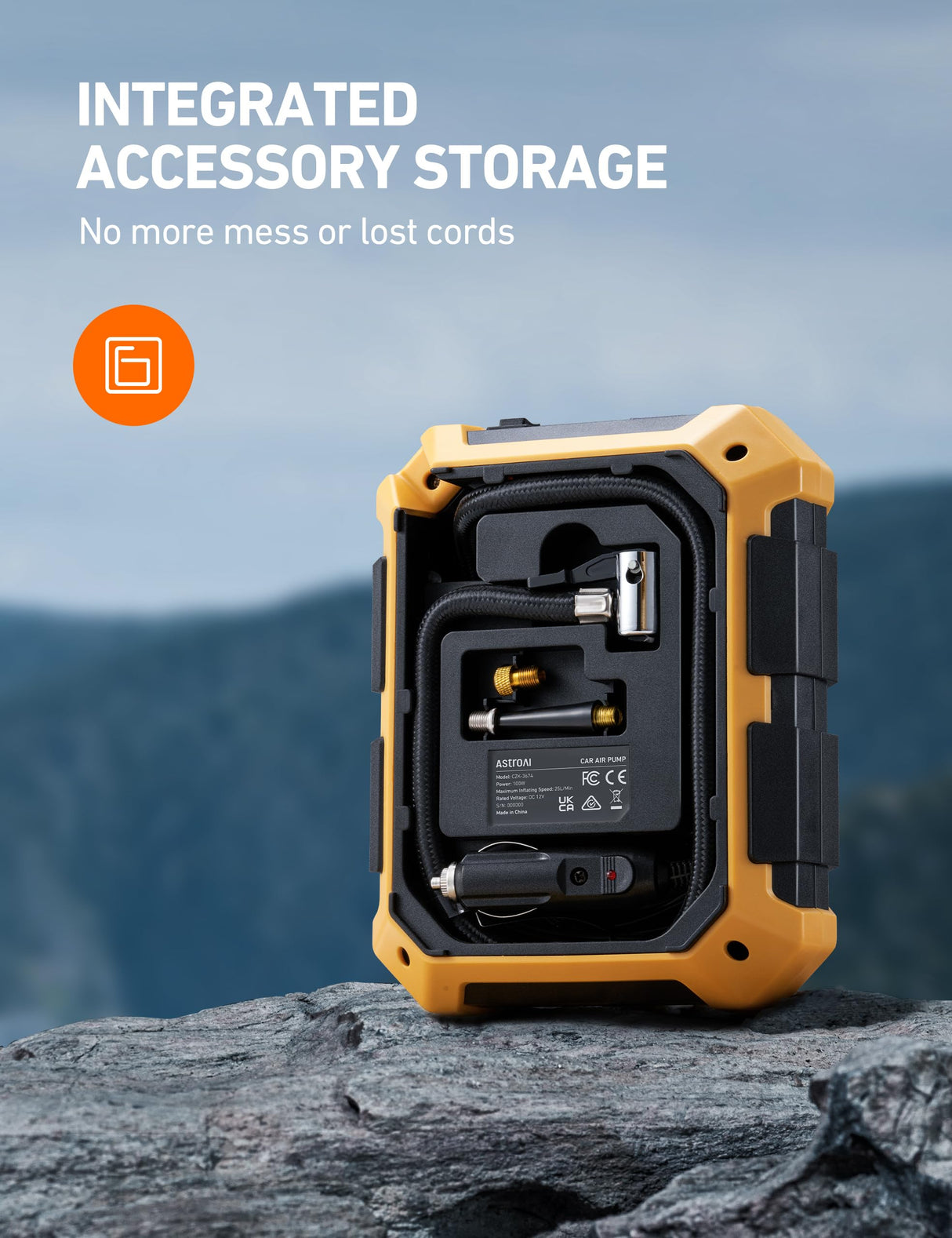 AstroAI Tire Inflator Air Compressor 12V DC Portable Air Compressor Car Accessories Auto Tire Pump 100PSI with LED Light Digital Air Pump for Car AstroAI