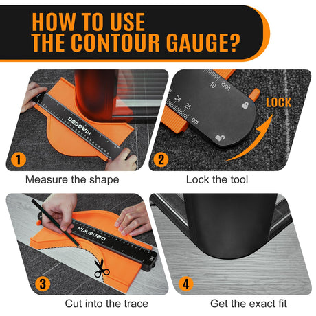 dodowin Contour Gauge Tool, Dad Christmas Gifts for Men Husband, Stocking Stuffers for Adults Men, Super Gauge Shape Outline Tool for Woodworking, dodowin
