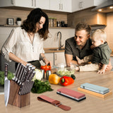 Complete Knife Sharpening Stone Kit - Goodjob Premium Japanese Whetstone Knife Sharpener Tool - Dual Grit 400/1000 3000/8000 Wet stone with Cut goodjob