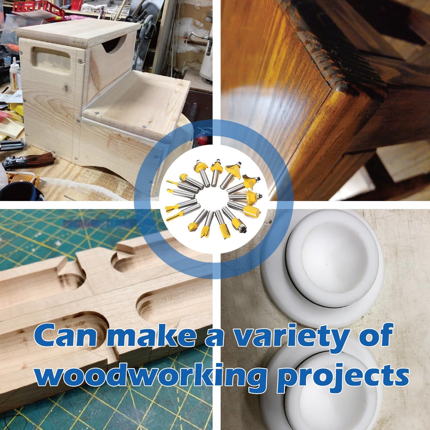 APRW Router Bit Set,24pcs Tungsten Carbide Router Bits 1/4 Shank,Router Bits for Woodworking,for DIY,Beginners and Professional,Available for Solid APRW