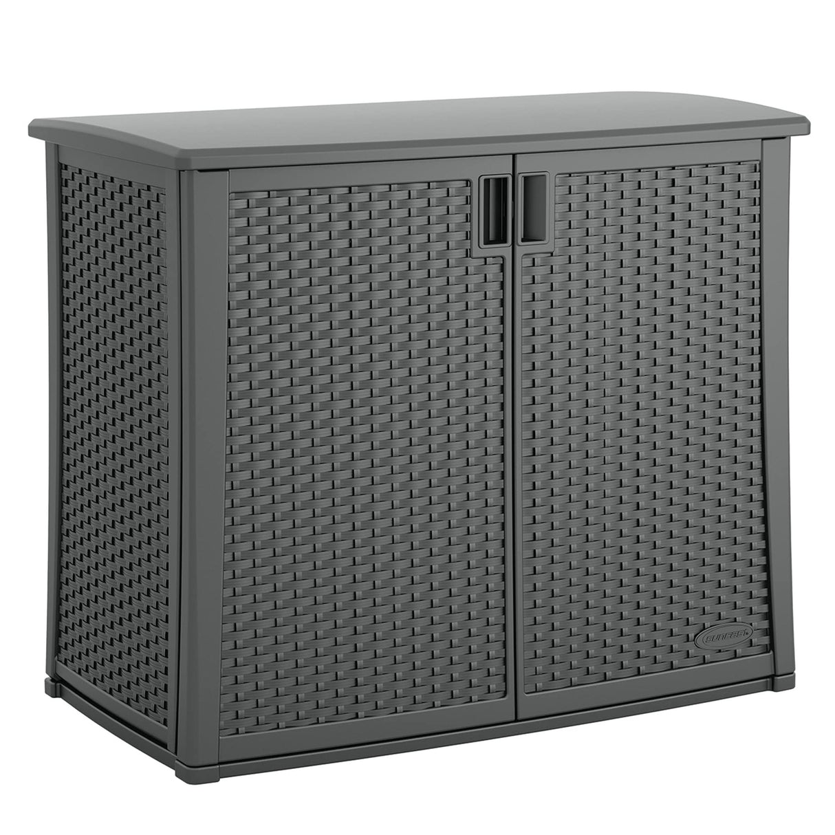 Suncast Outdoor Storage Cabinet with Pad-Lockable Doors, Freestanding Outdoor Patio Storage Unit, 42" W x 23" D x 35.5" H, Cool Gray Suncast