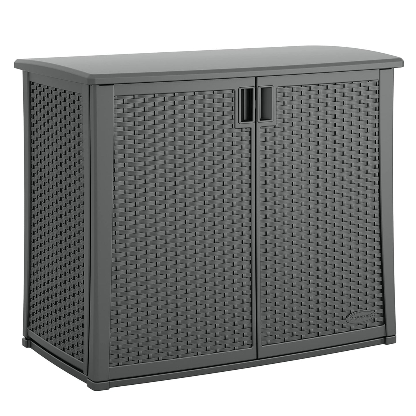 Suncast Outdoor Storage Cabinet with Pad-Lockable Doors, Freestanding Outdoor Patio Storage Unit, 42" W x 23" D x 35.5" H, Cool Gray - WoodArtSupply