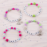 Make It Real: Block ‘N Rock Bracelets Kit - Create 4 Unique Letter Charm Bracelets, 147 Pieces, Includes Play Tray, All-in-One, DIY Bead Jewelry Kit, Make It Real