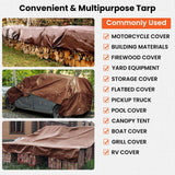 Winpull Tarp 12x20FT, 16 Mil Heavy Duty Large Tarps, Waterproof Tarp with Brass Grommets and Reinforced Edges, UV Resistant, Tear&Fade Resistant Poly Winpull